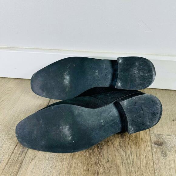 Jeffrey Campbell Black Suede Reptile Print Womens Loafers Size 8.5 - Picture 4 of 10